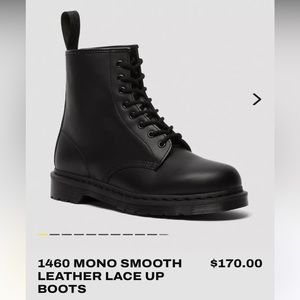 Dr. Martens 1460 MONO SMOOTH LEATHER LACE UP BOOTS